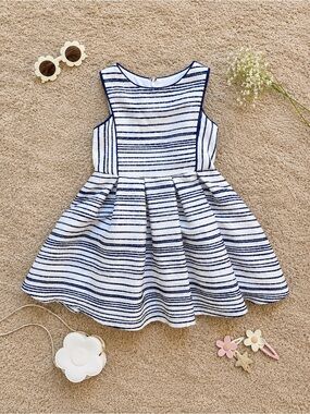 Pippa & Julie Textured Striped Dress – Girls Size 8